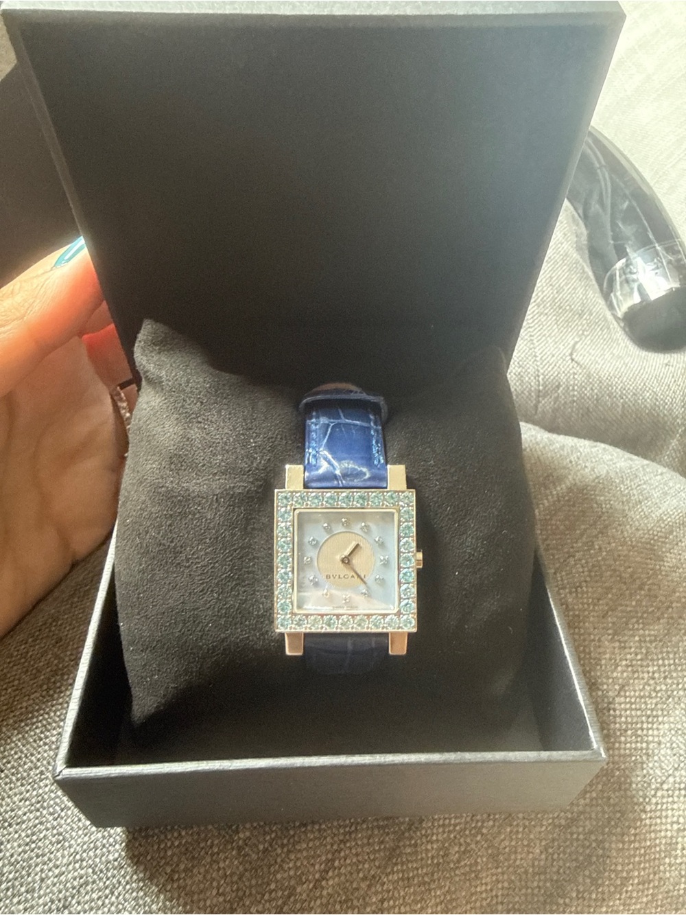 Bulgari BVLGARI Quadrato Blue Topaz Steel Watch Quartz SQ27